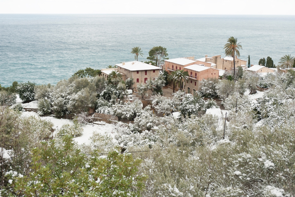 Snow in Majorca in Sierra de Tramontana Snow in Majorca in Sierra de Tramontana