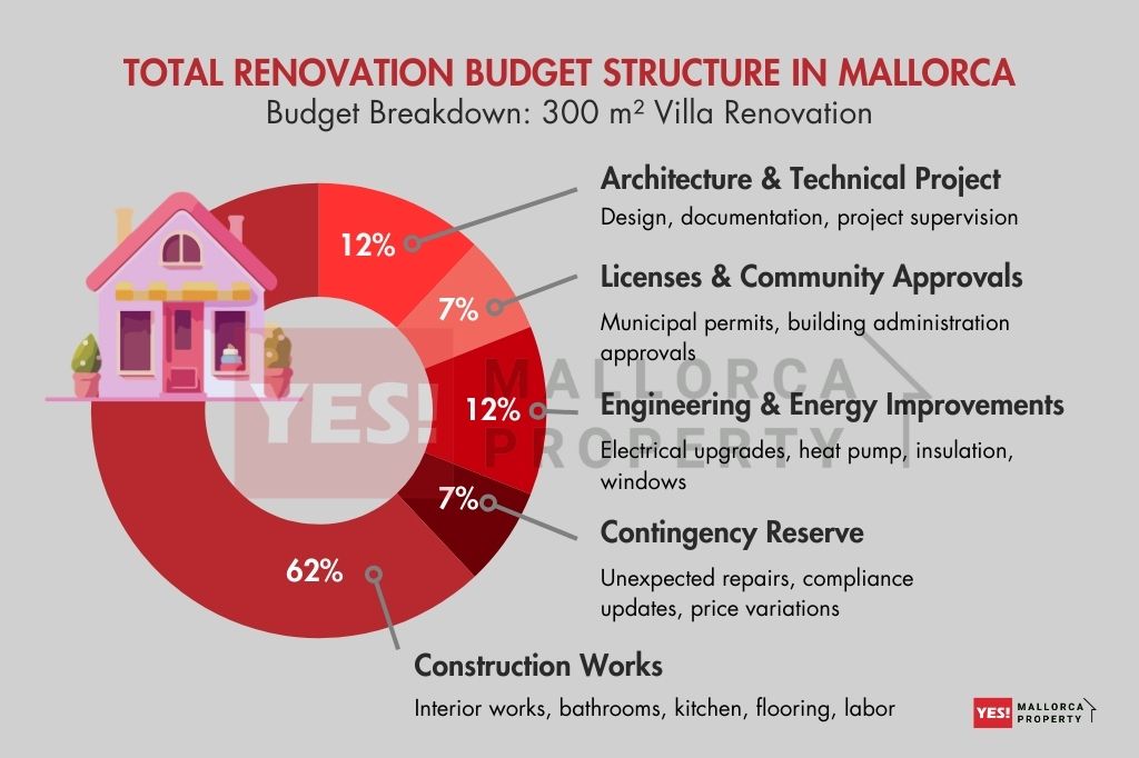 Total Renovation Budget Structure in Mallorca