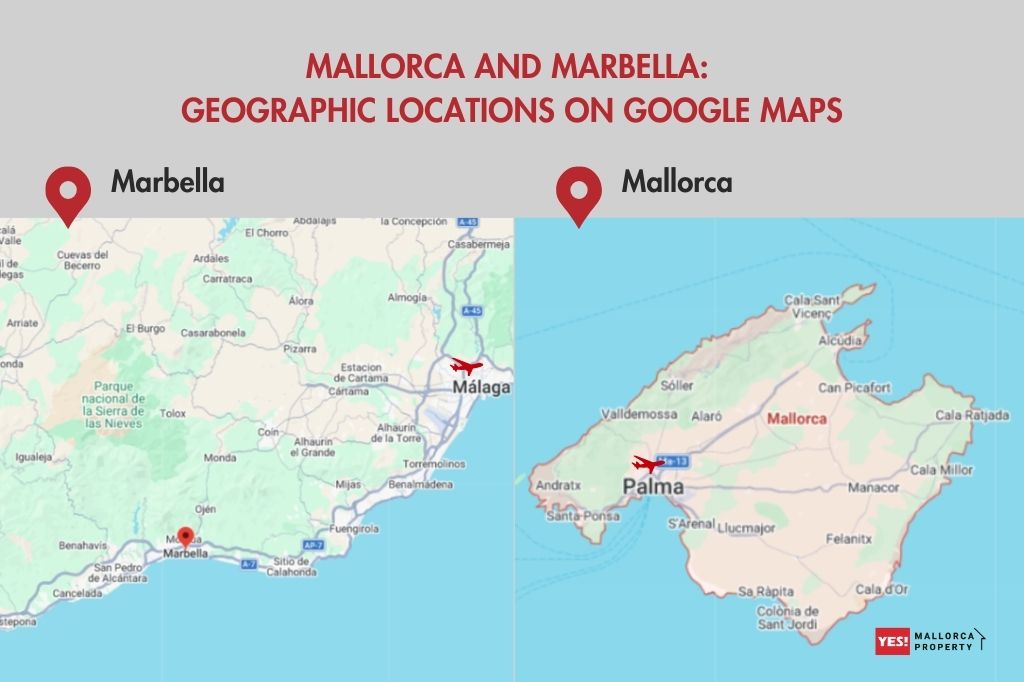 Mallorca and Marbella on Google Maps